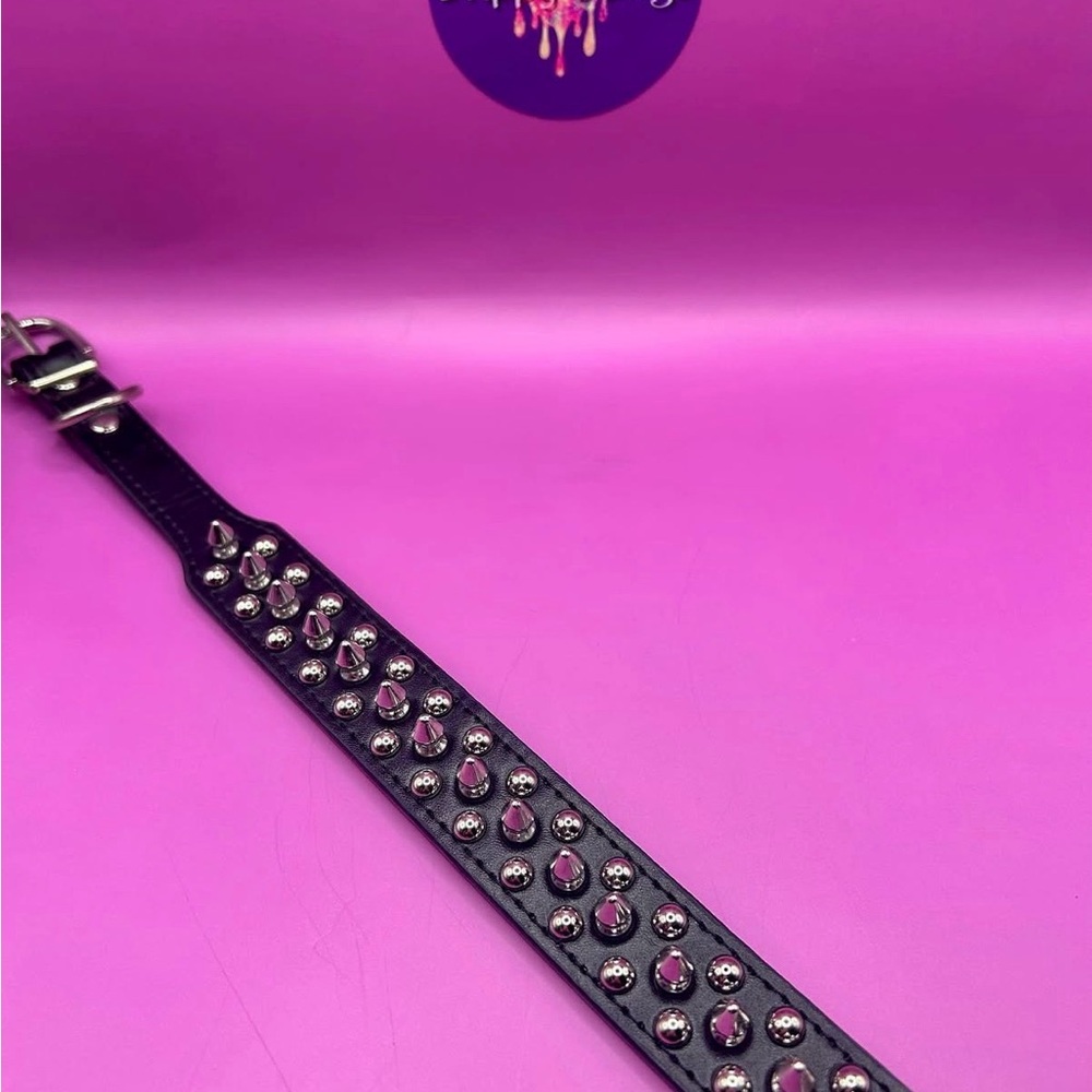 Studded Black Leather Bracelet